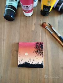 mini tele dipinte a mano 