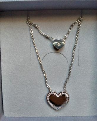 Collana doppio cuore Sagapó