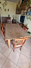 Tavolo cucina + 6 sedie Tutto legno Massello