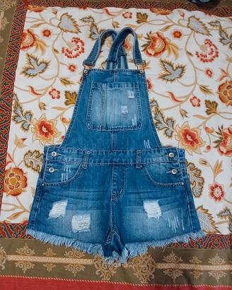 Salopette shorts  jeans ragazza