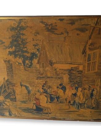 Quadro stile fiammingo 100x125 cm su tela cornice