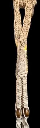 Stupenda corda in macramé con vaso di latta