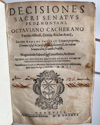 Decisiones Sacri Senatus Pedemontani-Venezia 1586