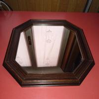 specchio ottagonale cornice legno noce col.
