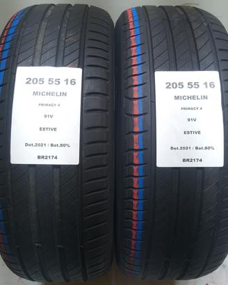2 GOMME 205 55 16 MICHELIN BR2174