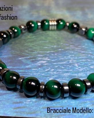 Bracciale occhio di tigre Verde Modello FORTUNA