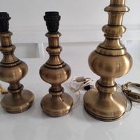 tre lampade fusione ottone 