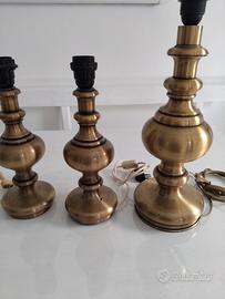 tre lampade fusione ottone 