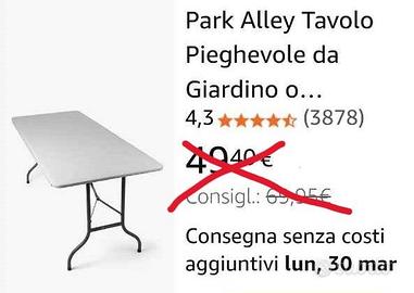 Set da giardino Tavolo + 8 sedie pieghevoli