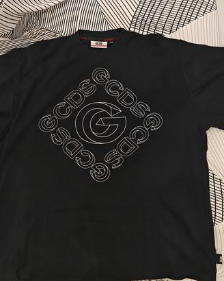 GCDS T-shirt Uomo M Nera Girocollo Logo 