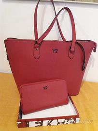 Borsa rossa Y NOT? con portafoglio