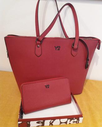 Borsa rossa Y NOT? con portafoglio