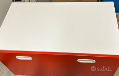 Contenitore ikea stuva/fridits bianco e rosso