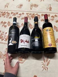 set 4 bottiglie di vino rosso italiano