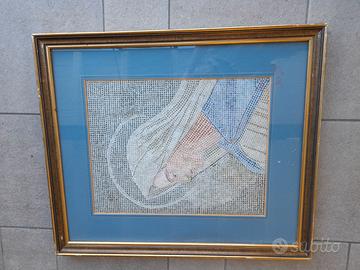 Quadro "LA MADONNA" in mosaico filatelico