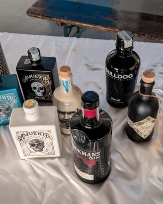 Bottiglie gin vuote assortite 