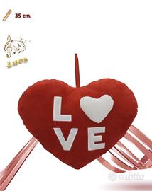 Peluche a forma di Cuore con Musica e Luce 35cm