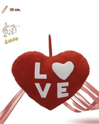 Peluche a forma di Cuore con Musica e Luce 35cm