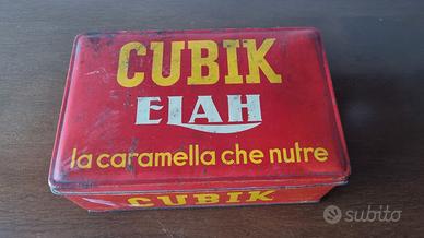 Scatola in latta d'epoca caramelle "Cubik Elah"