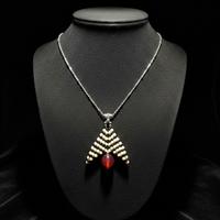 Collana rodiata Vintage Luxury Ciondolo Corniola