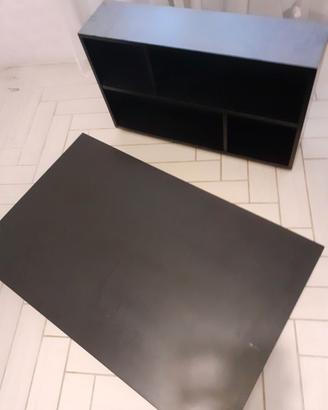 Tavolo basso tipo wenge' con annessa libreria