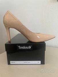 Décolleté Tendenze tg38 tacco 9 Vernice Cipria