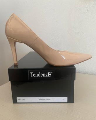 Décolleté Tendenze tg38 tacco 9 Vernice Cipria