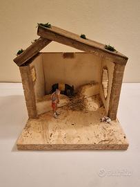 capanna per presepe in legno e polistirene