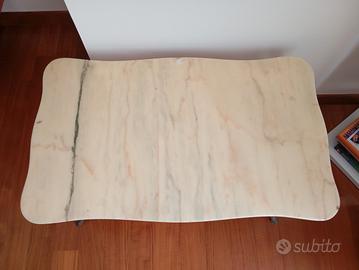 Tavolino ripiano marmo 