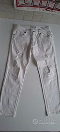 Jeans lunghi bianchi uomo