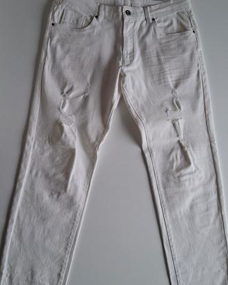 Jeans lunghi bianchi uomo