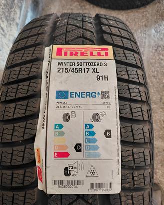 PIRELLI WINTER SOTTOZERO 3 215/45 R17 91H NUOVE