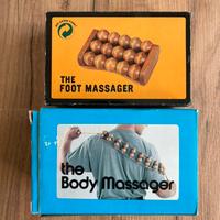 Massaggiatori vintage in legno per piedi e corpo