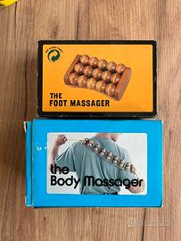 Massaggiatori vintage in legno per piedi e corpo