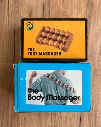 Massaggiatori vintage in legno per piedi e corpo