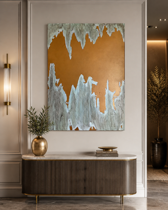 Tela materica "Luce fuori dalla grotta"50x70cm