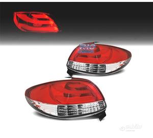 FANALI PEUGEOT 206 98-09 LIGHT BAR ROSSO CROMATO