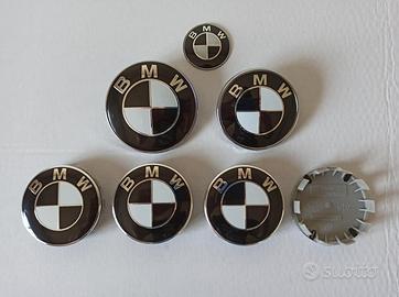 Set stemma coprimozzo Bianco Nero Bmw Serie 1 3 4