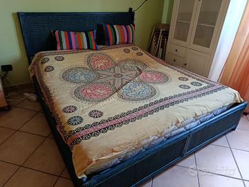 Testata letto in rattan