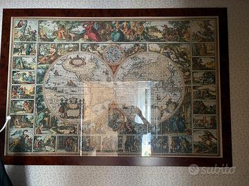 Quadro puzzle vintage mappa mondo