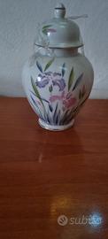 Vaso con tappo in ceramica Kutani giapponese 