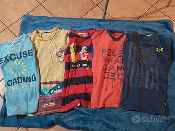 n 5 t shirt cotone usate pochissimo tg 10/11 anni
