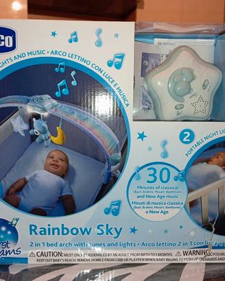 rainbow sky arco lettino con luce e musica chicco