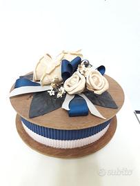 Scatolina Decorata Blu D. 15 cm