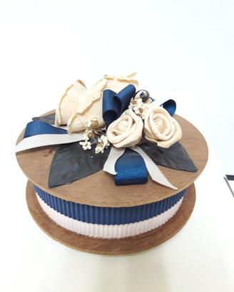 Scatolina Decorata Blu D. 15 cm