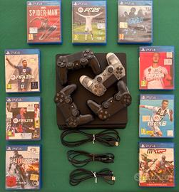Playstation 4 Slim 500GB + 4 Controller + 9 Giochi