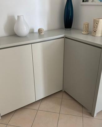 Mobile angolo madia moderno legno grigio tortora