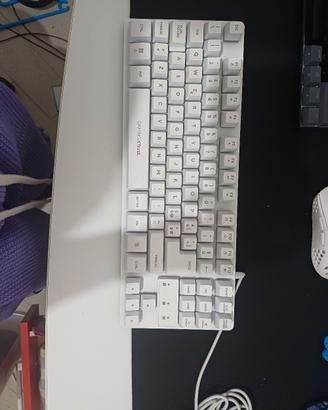 tastiera da gaming gxTrust bianca con filo