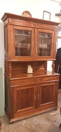 Credenza doppio corpo restaurata di noce