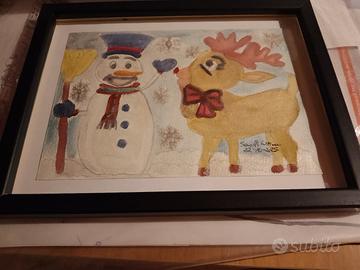 Renna e pupazzo di neve